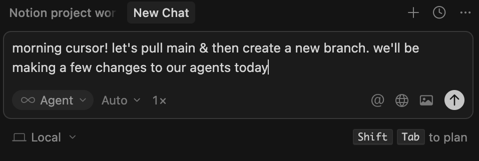 Creating a new branch before iterating